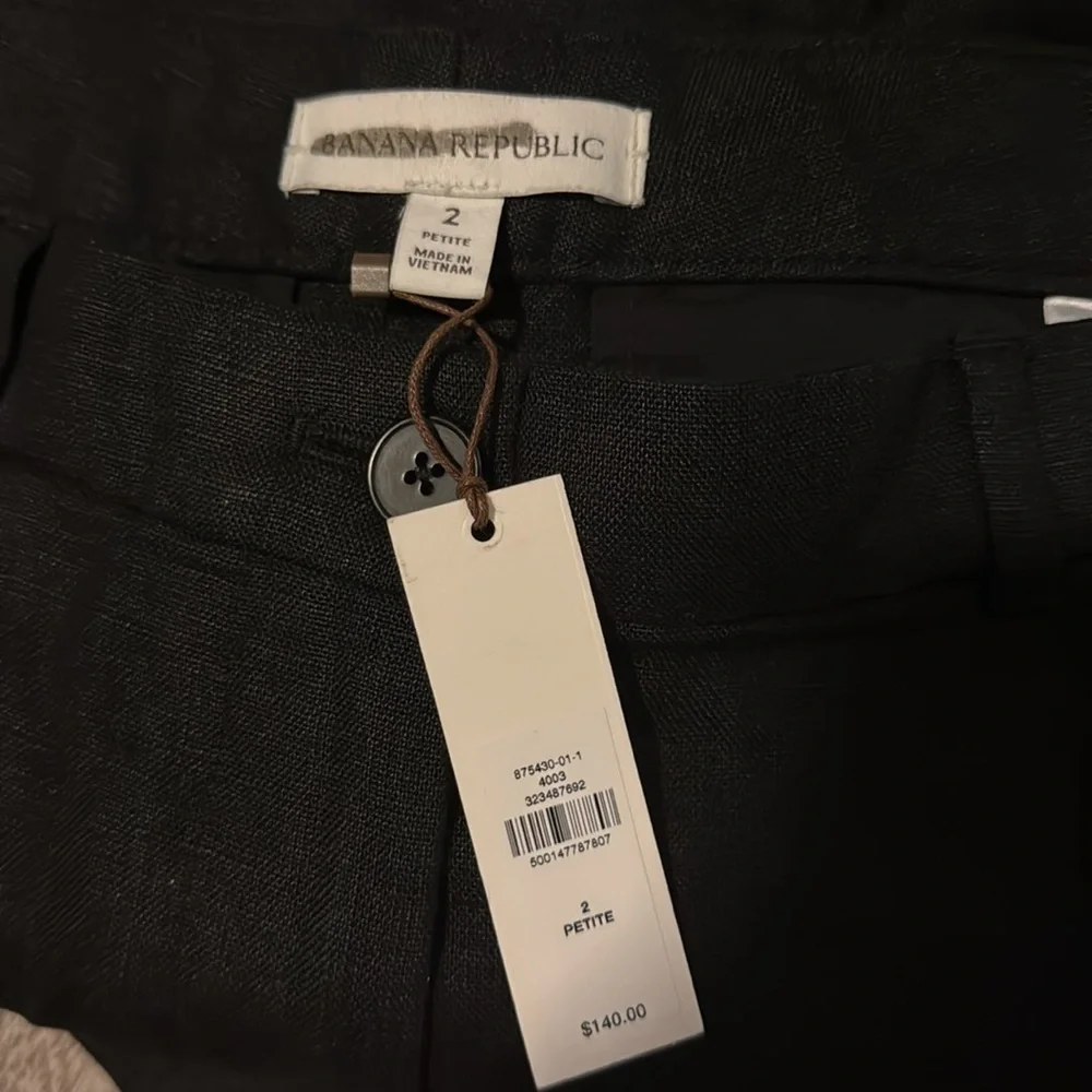 NWT! Banana Republic The Soho Wide-Leg Pant in Linen - 2 Petite 🖤